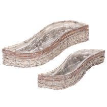 Artikel Avlång kruka i pil med folie, dekorativ skål, 45 cm, 1 set