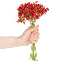 Artikel Konstgjord babyandning, röd, bukett som blomsterdekoration, 30 cm, 10 stycken
