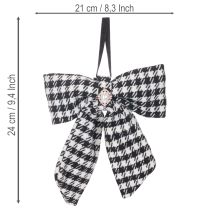 Artikel Tygrosett med brosch och galge, rutig, 24 cm, 2 stycken