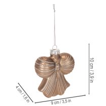 Artikel Julgranskulor i glas, rosett för upphängning, 10 cm, 2 stycken