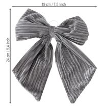 Artikel Dekorativ hängande rosett, julrosett, sammet, ribbad, 24 cm, 2 stycken