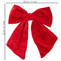 Artikel Röd dekorativ rosett som juldekoration, 28 cm, 3 stycken