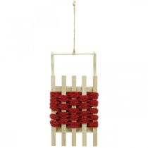 Artikel Dekorativ släde julsläde i trä L42×B17×H12cm