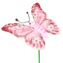 Artikel Butterfly dekorativ plugg trä rosa rosa 8x5,5cm 18 st