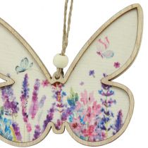 Artikel Butterfly dekorativ hängare i trä linne 11,5x9,5cm 6st
