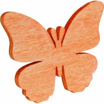 Fjärilar att strö dekorativt fjärilsträ orange, aprikos, brun 72st