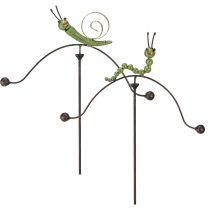 Artikel Snigel Caterpillar Wind Chime Trädgårdsstake Metall H67cm 2st