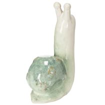 Artikel Keramisk dekorativ snigelfigur för eleganta boendemiljöer och förtrollande bordsdekorationer, 16 cm