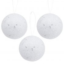 Dekorativ snöboll för hängande Ø6cm 12st