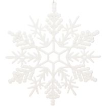 Artikel Snöflingedekoration för upphängning vinterdekoration vit 30cm 3 stycken
