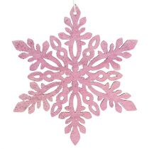 Snöflingeträ 8-12cm rosa/vit 12st.