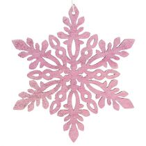 Artikel Snöflingeträ 8-12cm rosa/vit 12st.