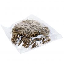 Artikel Snöflingaguld för hängande Ø8cm - Ø12cm 9st