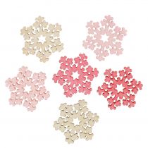 Artikel Snowflake mix rosa, ros, naturlig Ø2cm 144p