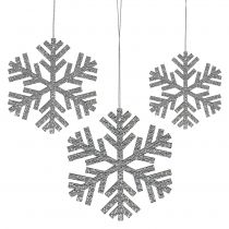 Artikel Snöflinga silver för upphängning Ø8cm - Ø12cm 9 st