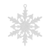 Snöflinga att hänga 7cm vit med glitter 36st