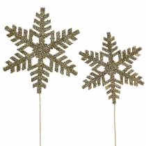 Artikel Dekorplugg snöflinga glitter Ø8/10cm 18 st