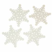 Artikel Scatter dekoration snöflinga glitter vit 5cm 48p