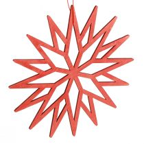 Artikel Snöflinga dekoration träträd dekorationer orange 15cm 8 st