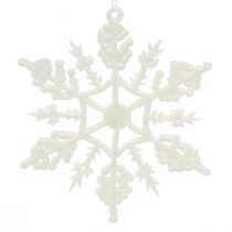 Artikel Snöflinga dekoration vit glitter iskristaller 10cm 12 st