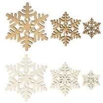 Artikel Snöflingor Trädekoration Vit Naturlig 3/5/7cm Blandade 36 st