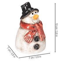 Artikel Snögubbefigur med röd halsduk, juldekoration, 10 cm