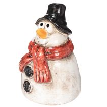 Artikel Snögubbefigur med röd halsduk, juldekoration, 10 cm