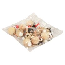 Artikel Snögubbe Trä Dekorationshängare Jul Natur 5cm 12st