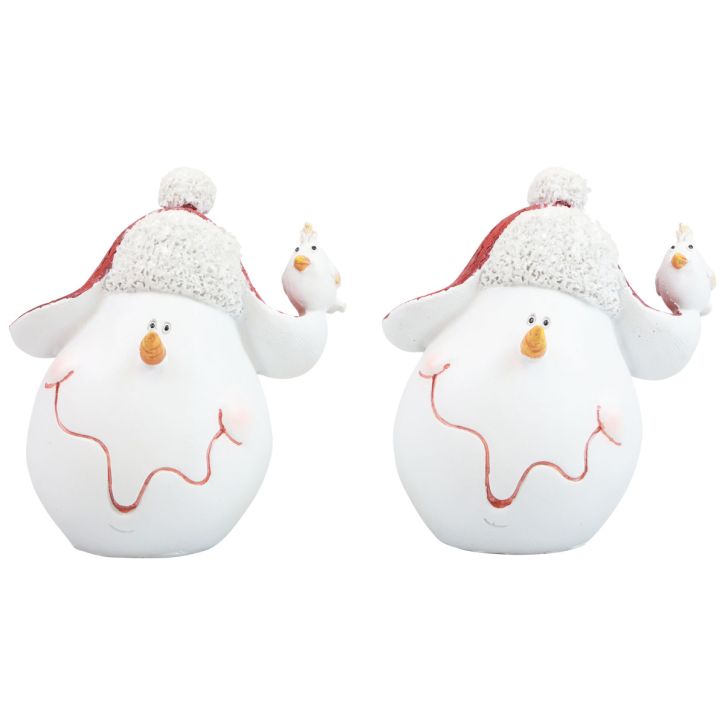 Bordsdekoration Juldekoration snögubbe med hatt H13cm 2st