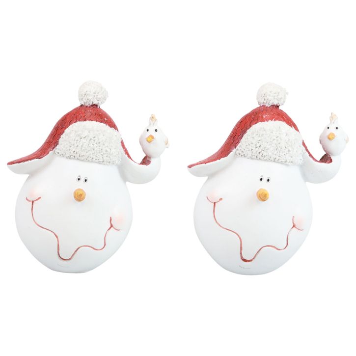 Artikel Bordsdekoration Juldekoration snögubbe med hatt H13cm 2st