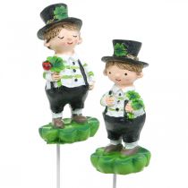 Skorstensfejare med klöver, plugg för nyårsafton, lucky charm, St Patricks Day L27cm 4st