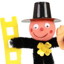 Artikel Dekoration med blomsterpåle av skorstensfejare, lyckobringare för nyårsafton, 17 cm, 24 delar