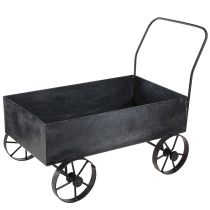 Artikel Skottkärra dekorativ planteringslåda i metall antracit L37cm