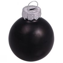 Artikel Svarta julkulor glas mini matt glans Ø3cm 22 st