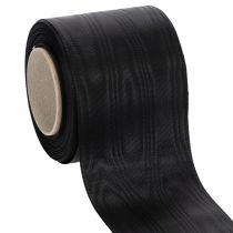 Artikel Svart kransband 75mm 25m - acetat sorgband för bandtryck och dekoration