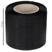 Artikel Svart kransband 75mm 25m - acetat sorgband för bandtryck och dekoration