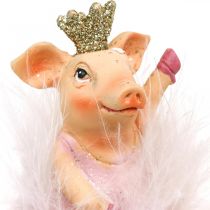 Deco gris med krona ballerina figur rosa 12,5cm 2st