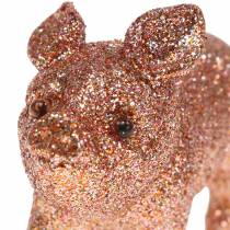 Dekorativ grisglitterrosa 10 cm 8st