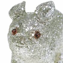 Dekorativ grisglitter silver 10 cm 8st