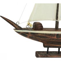 Artikel Segelbåtsdekoration skepp furu brun 22,5×4×29cm