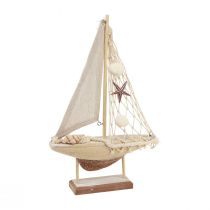 Artikel Segelbåtsdekoration segelfartyg träbrun 17,5×4×27,5cm