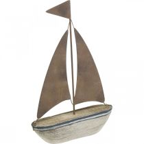 Deco segelbåt trä rost maritim dekoration 16×25cm