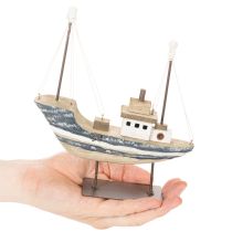 Artikel Skeppsdekoration, maritim stil, trä med stativ, 20 cm