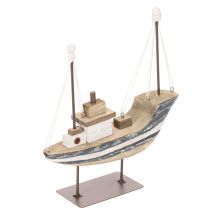 Artikel Skeppsdekoration, maritim stil, trä med stativ, 20 cm