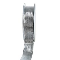 Artikel Presentband silver med trådkant 25mm 25m