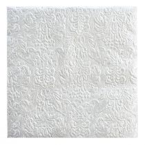 Artikel Servetter Färg Silver Präglat Ornament 33x33cm 15st
