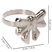 Artikel Rosett servettring, metall, blank silver, 5 cm, 4 stycken
