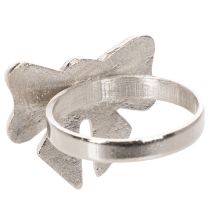 Artikel Rosett servettring, metall, blank silver, 5 cm, 4 stycken