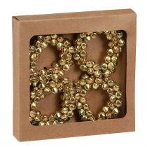 Artikel Servettringar guld metallklockor Ø5cm 8 st