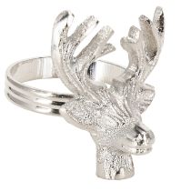 Artikel Servettringar silverfärgade hjortar metall servetthållare Ø4cm 4 st